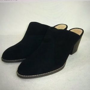 Old Navy Black Suede Mule Booties Size 8